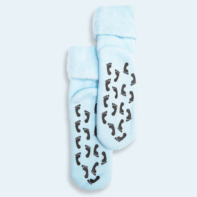 Comfy Non-Slip Bed Socks Blue
